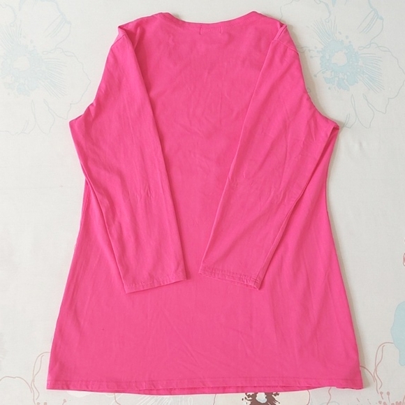 Anna sui pink swan crystals 3/4 sleeve top - Picture 5 of 11